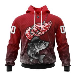 Personalized NHL Detroit Red Wings Specialized Fishing Style Unisex Pullover Hoodie