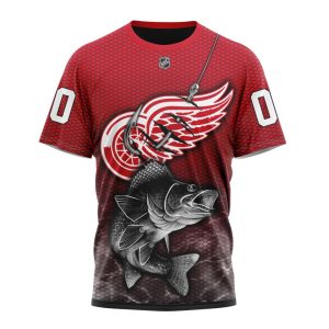 Personalized NHL Detroit Red Wings Specialized Fishing Style Unisex Tshirt TS5198