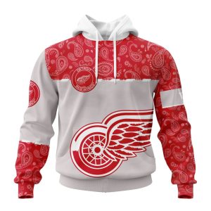 Personalized NHL Detroit Red Wings Specialized Hockey With Paisley Unisex Pullover Hoodie