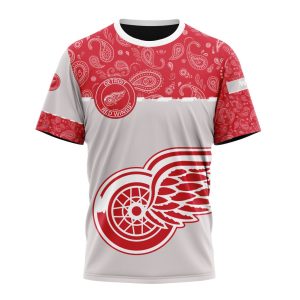 Personalized NHL Detroit Red Wings Specialized Hockey With Paisley Unisex Tshirt TS5200