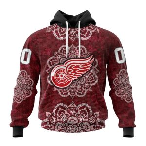 Personalized NHL Detroit Red Wings Specialized Mandala Style Unisex Pullover Hoodie