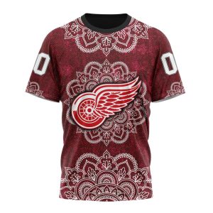 Personalized NHL Detroit Red Wings Specialized Mandala Style Unisex Tshirt TS5202
