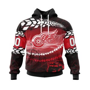 Personalized NHL Detroit Red Wings Specialized Off - Road Style Unisex Pullover Hoodie