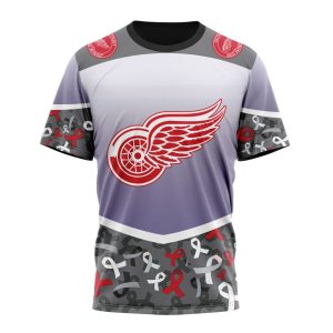Personalized NHL Detroit Red Wings Specialized Sport Fights Again All Cancer Unisex Tshirt TS5205
