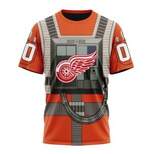 Personalized NHL Detroit Red Wings Star Wars Rebel Pilot Design Unisex Tshirt TS5208