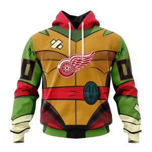 Personalized NHL Detroit Red Wings Teenage Mutant Ninja Turtles Design Unisex Pullover Hoodie