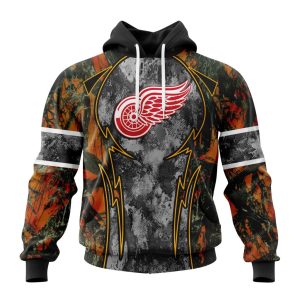 Personalized NHL Detroit Red Wings With Camo Concepts For Hungting In Forest Unisex Pullover Hoodie