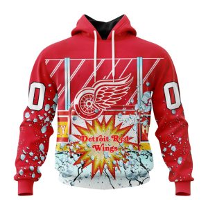 Personalized NHL Detroit Red Wings With Ice Hockey Arena Unisex Pullover Hoodie