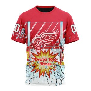 Personalized NHL Detroit Red Wings With Ice Hockey Arena Unisex Tshirt TS5213
