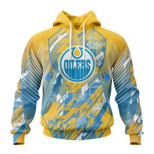 Personalized NHL Edmonton Oilers Fearless Against Childhood Cancers Unisex Pullover Hoodie