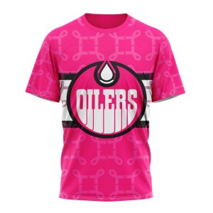 Personalized NHL Edmonton Oilers I Pink I Can! In October We Wear Pink Breast Cancer Unisex Tshirt TS5222