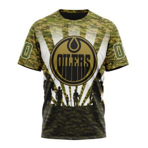 Personalized NHL Edmonton Oilers Military Camo Kits For Veterans Day And Rememberance Day Unisex Tshirt TS5224