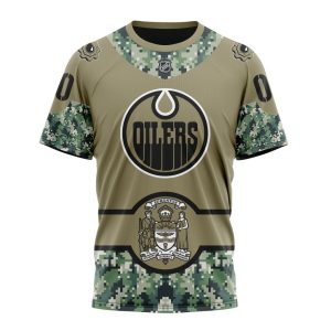 Personalized NHL Edmonton Oilers Military Camo With City Or State Flag Unisex Tshirt TS5225