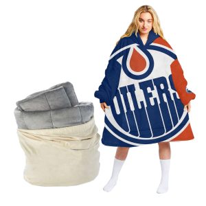 Personalized NHL Edmonton Oilers Retro Classic Oodie Blanket Hoodie Wearable Blanket