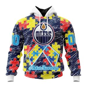 Personalized NHL Edmonton Oilers Special Autism Awareness Month Unisex Pullover Hoodie
