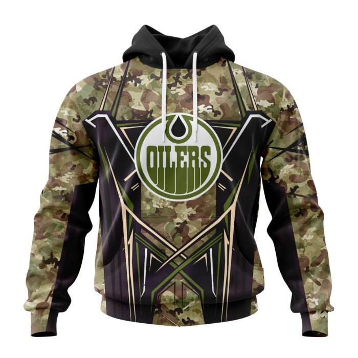 Personalized NHL Edmonton Oilers Special Camo Color Design Unisex Hoodie