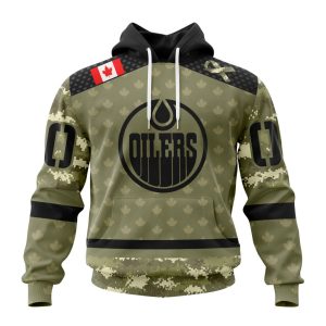 Personalized NHL Edmonton Oilers Special Camo Military Appreciation Unisex Pullover Hoodie