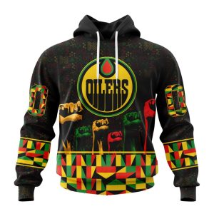 Personalized NHL Edmonton Oilers Special Design Celebrate Black History Month Unisex Pullover Hoodie