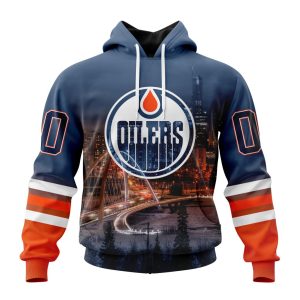 Personalized NHL Edmonton Oilers Special Design With Walterdale Bridge Unisex Pullover Hoodie