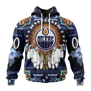 Personalized NHL Edmonton Oilers Special Native Costume Design Unisex Pullover Hoodie