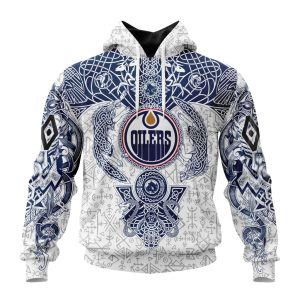 Personalized NHL Edmonton Oilers Special Norse Viking Symbols Unisex Pullover Hoodie