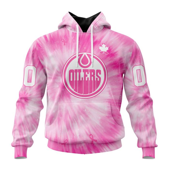 Personalized NHL Edmonton Oilers Special Pink Tie-Dye Unisex Pullover Hoodie