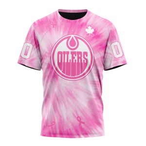 Personalized NHL Edmonton Oilers Special Pink Tie-Dye Unisex Tshirt TS5243