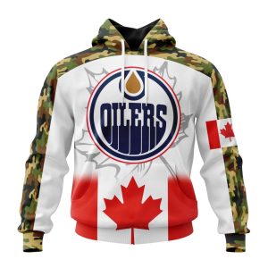 Personalized NHL Edmonton Oilers Specialized Design With Our Canada Flag Unisex Pullover Hoodie