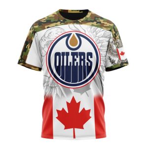 Personalized NHL Edmonton Oilers Specialized Design With Our Canada Flag Unisex Tshirt TS5251