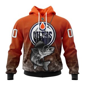Personalized NHL Edmonton Oilers Specialized Fishing Style Unisex Pullover Hoodie