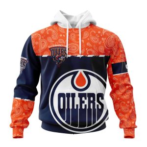 Personalized NHL Edmonton Oilers Specialized Hockey With Paisley Unisex Pullover Hoodie