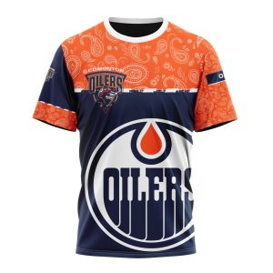 Personalized NHL Edmonton Oilers Specialized Hockey With Paisley Unisex Tshirt TS5257