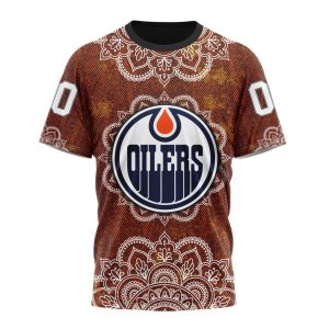 Personalized NHL Edmonton Oilers Specialized Mandala Style Unisex Tshirt TS5259