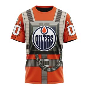 Personalized NHL Edmonton Oilers Star Wars Rebel Pilot Design Unisex Tshirt TS5265