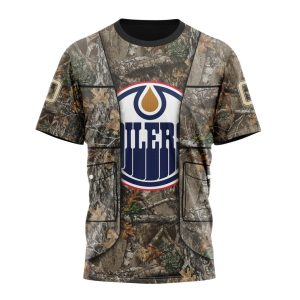 Personalized NHL Edmonton Oilers Vest Kits With Realtree Camo Unisex Tshirt TS5267