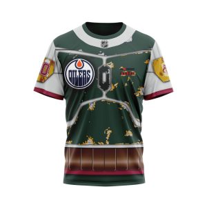Personalized NHL Edmonton Oilers X Boba Fett's Armor Unisex Tshirt TS5272