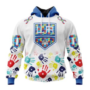 Personalized NHL Los Angeles Kings Autism Awareness Hands Design Unisex Pullover Hoodie