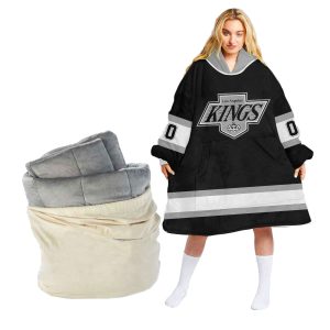 Personalized NHL Los Angeles Kings Retro Classic Oodie Blanket Hoodie Wearable Blanket