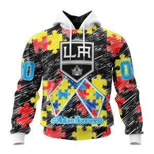 Personalized NHL Los Angeles Kings Special Autism Awareness Month Unisex Pullover Hoodie