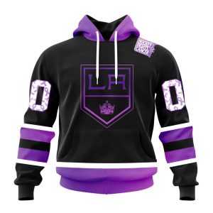 Personalized NHL Los Angeles Kings Special Black Hockey Fights Cancer Unisex Pullover Hoodie