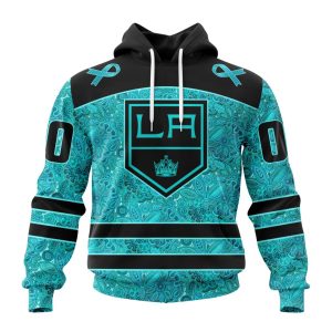 Personalized NHL Los Angeles Kings Special Design Fight Ovarian Cancer Unisex Pullover Hoodie