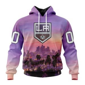 Personalized NHL Los Angeles Kings Special Design With City Skyline Unisex Pullover Hoodie