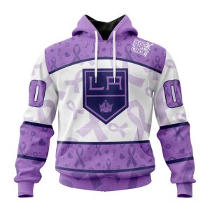Personalized NHL Los Angeles Kings Special Lavender Hockey Fights Cancer Unisex Pullover Hoodie