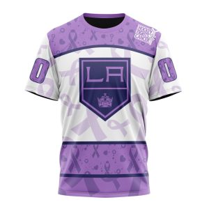 Personalized NHL Los Angeles Kings Special Lavender Hockey Fights Cancer Unisex Tshirt TS5354