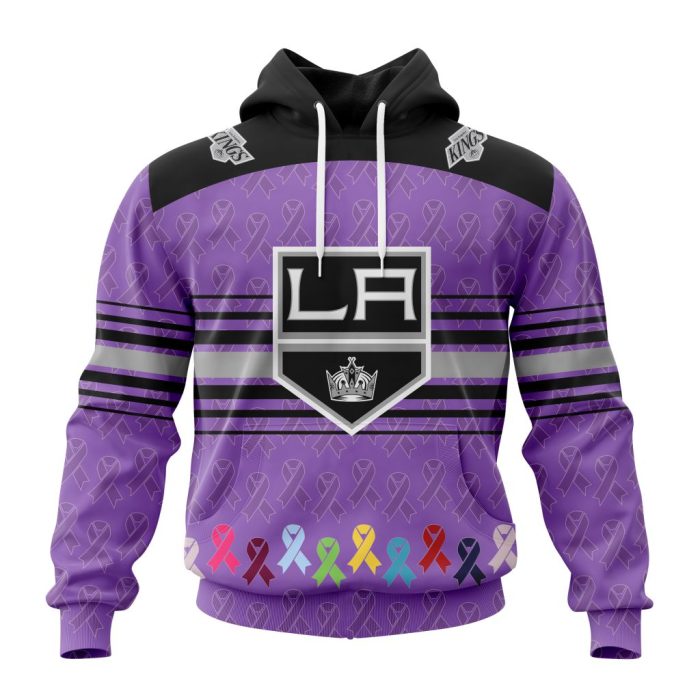 Personalized NHL Los Angeles Kings Specialized Design Fights Cancer Unisex Pullover Hoodie