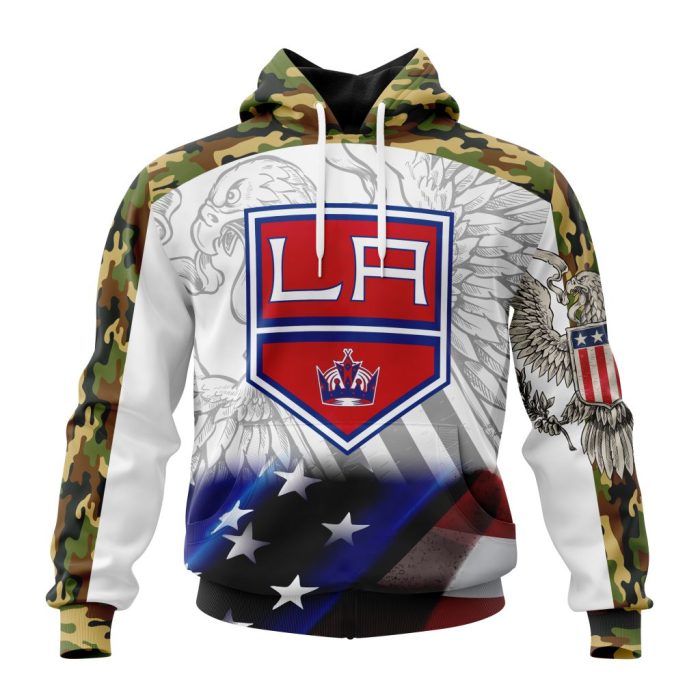 Personalized NHL Los Angeles Kings Specialized Design With Our America Eagle Flag Unisex Pullover Hoodie