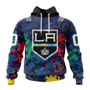 Personalized NHL Los Angeles Kings Specialized Fearless Against Autism Unisex Pullover Hoodie