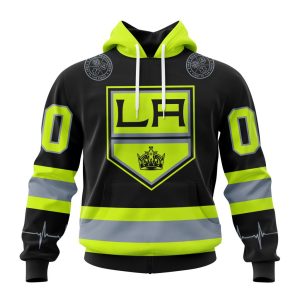 Personalized NHL Los Angeles Kings Specialized Unisex Kits With FireFighter Uniforms Color Unisex Pullover Hoodie