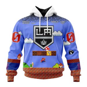 Personalized NHL Los Angeles Kings With Super Mario Game Design Unisex Pullover Hoodie