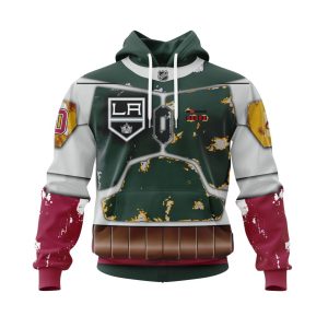 Personalized NHL Los Angeles Kings X Boba Fett's Armor Unisex Pullover Hoodie